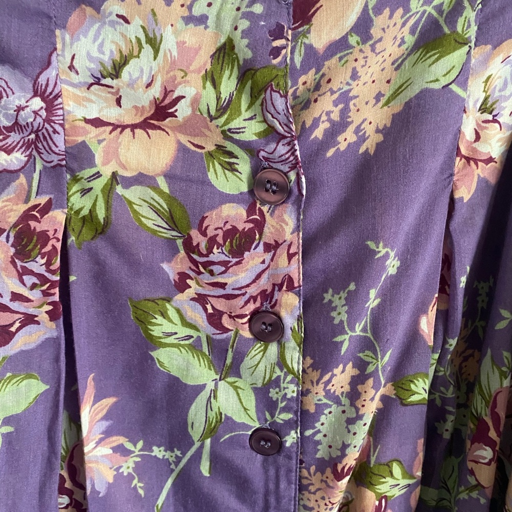 Plus Size Purple Feminine Floral Skirt Cottagecore - Picture 2 of 5